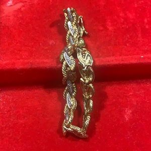 Super nice and fancy gold over silver bracelet
